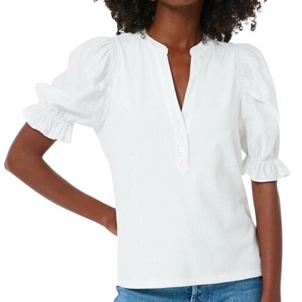 NWT Tuckernuck Pomander Place Livia Puff Sleeve Top XL White Cream Ivory